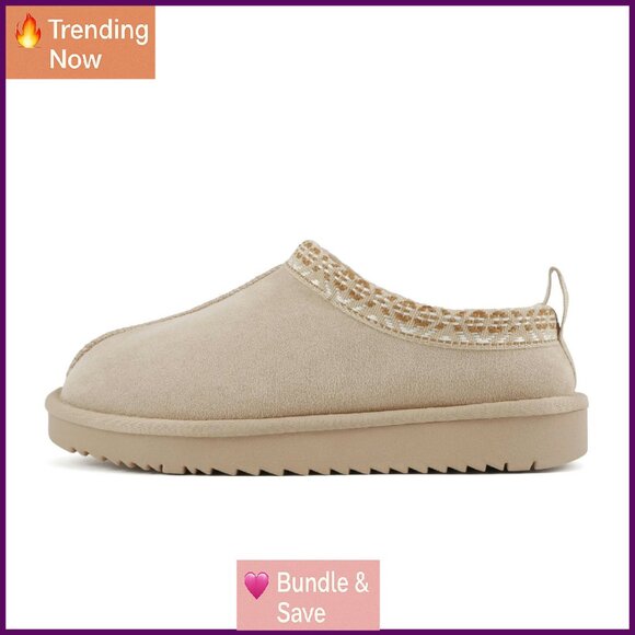 Women's Flatform Lug Sole Booties Sherpa Lined Slip On Ankle Boots